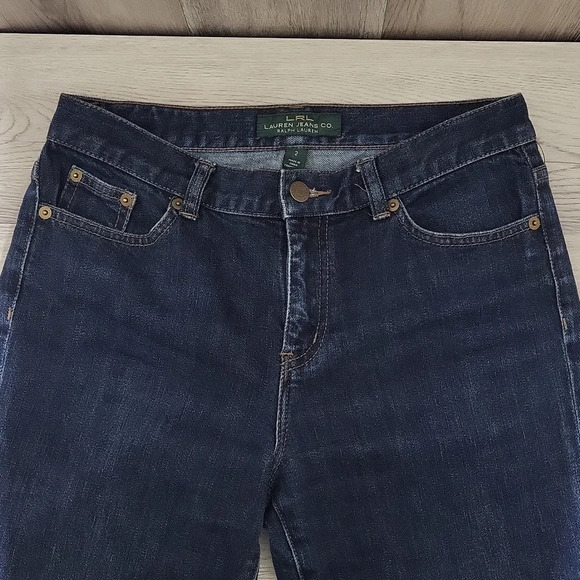 LRL Ralph Lauren Womens 2 Classic Bootcut Dark Wash Denim Blue Jeans Casual - Picture 3 of 10